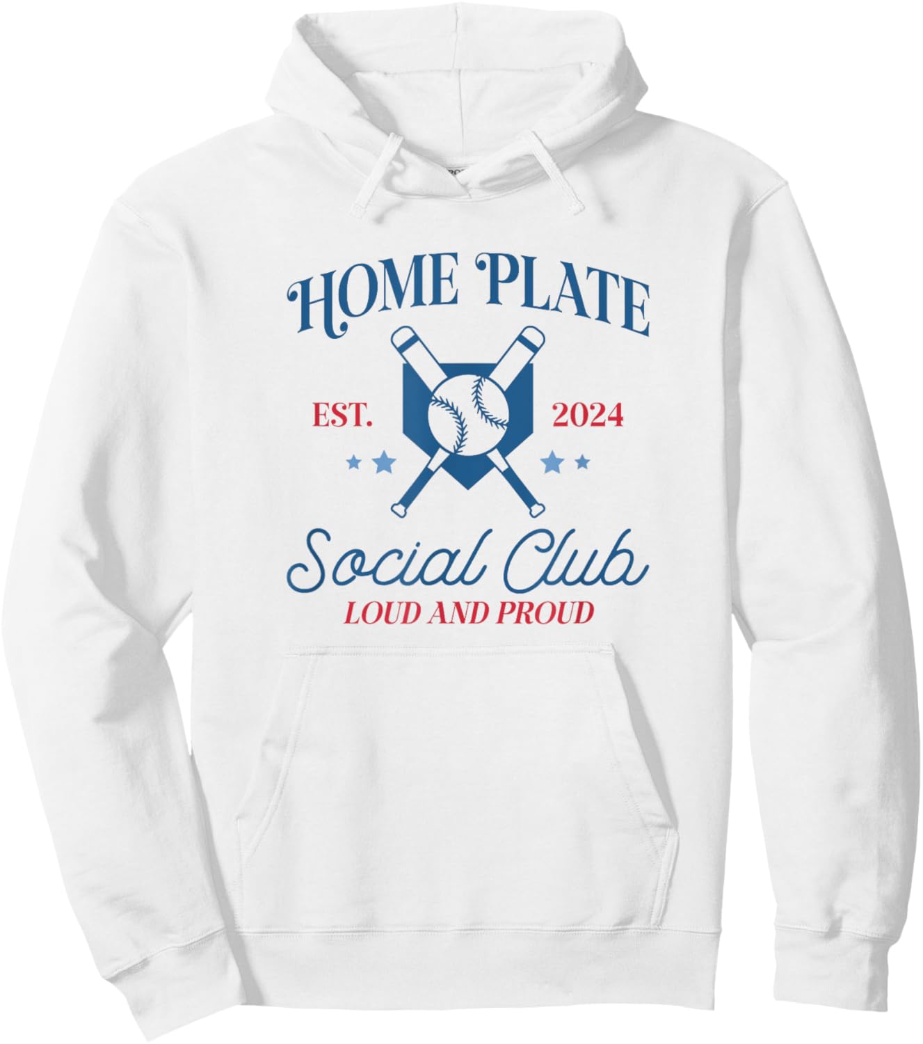 Spring 2024 Season Cute Baseball Mom Home Plate Social Club Hoodie - Hoodie | White