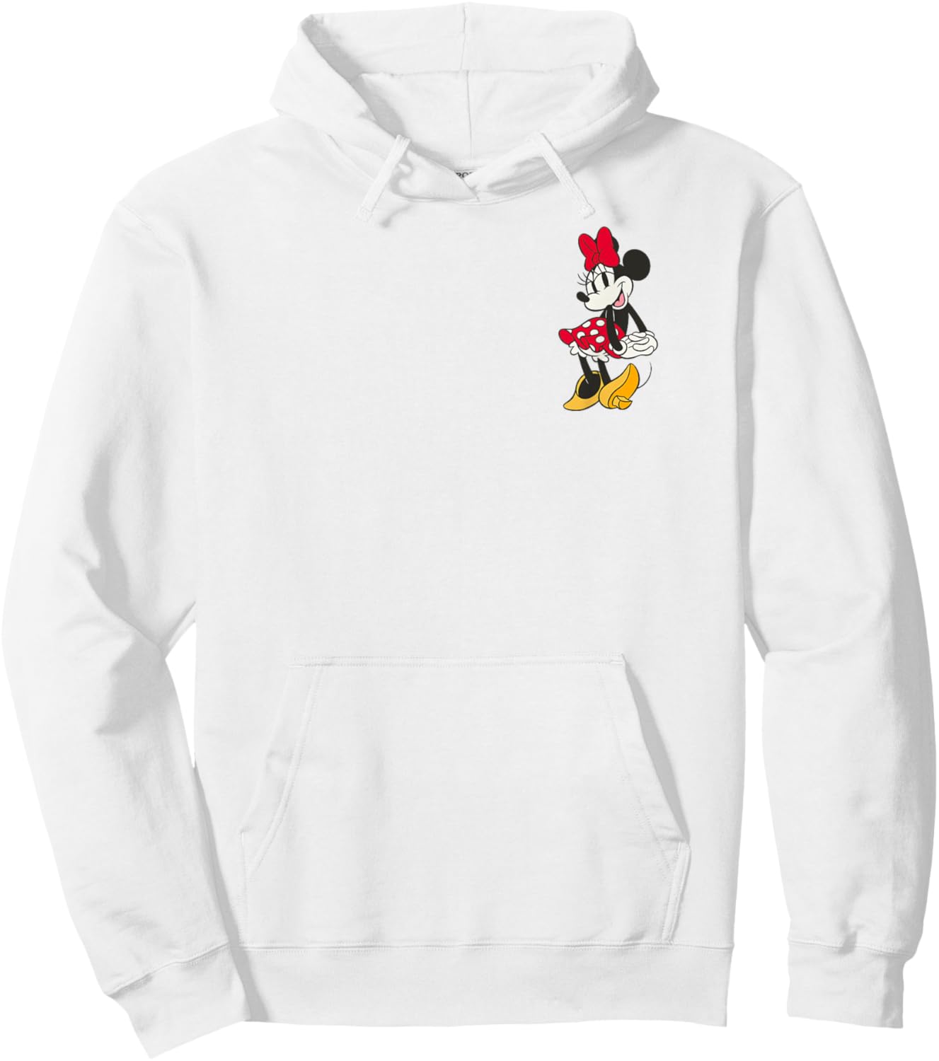 Disney Minnie Mouse Vintage Sassy Pose Small Pocket Logo Hoodie - Hoodie | White