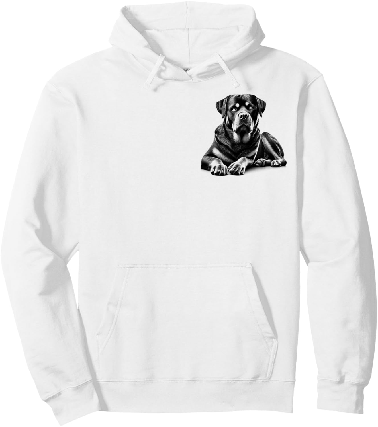 Rottweiler Dog in Lying Pose on Chest Women Kids Hoodie - Hoodie | White