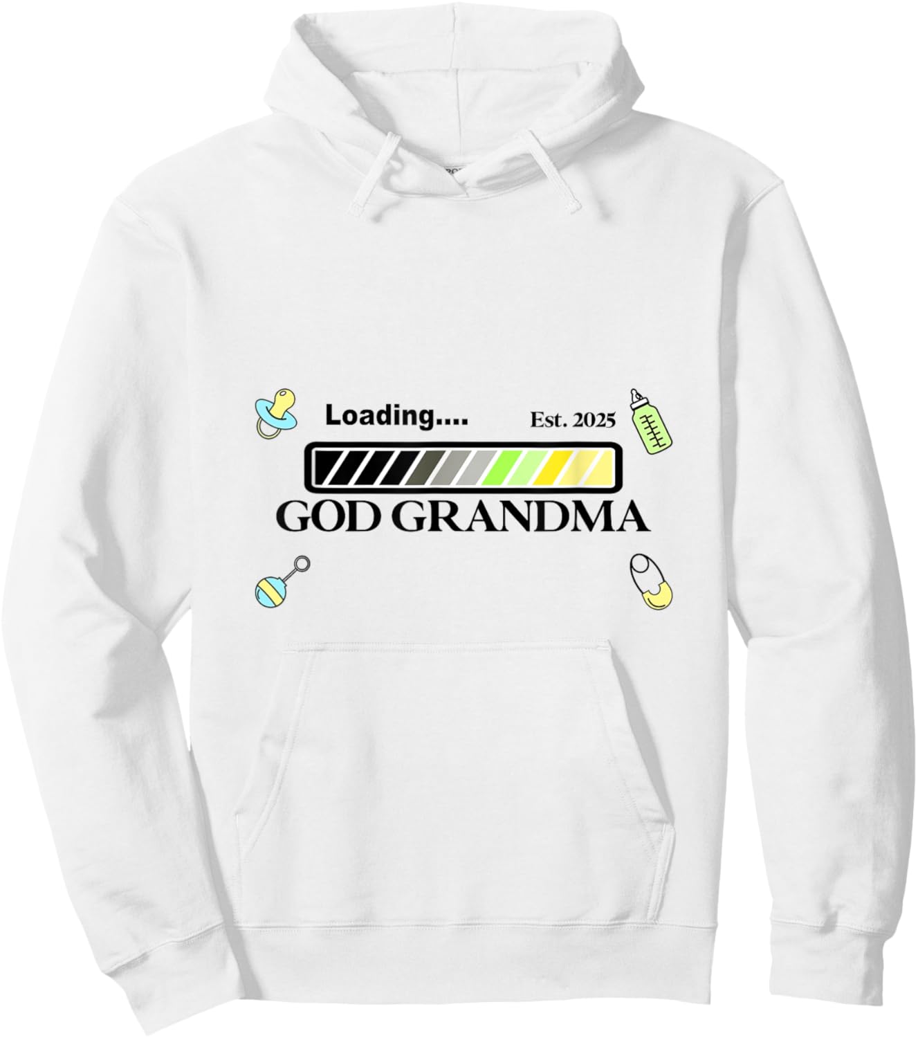 New baby shower 2025 Loading God Grandma grandmother pastel Hoodie - Hoodie | White