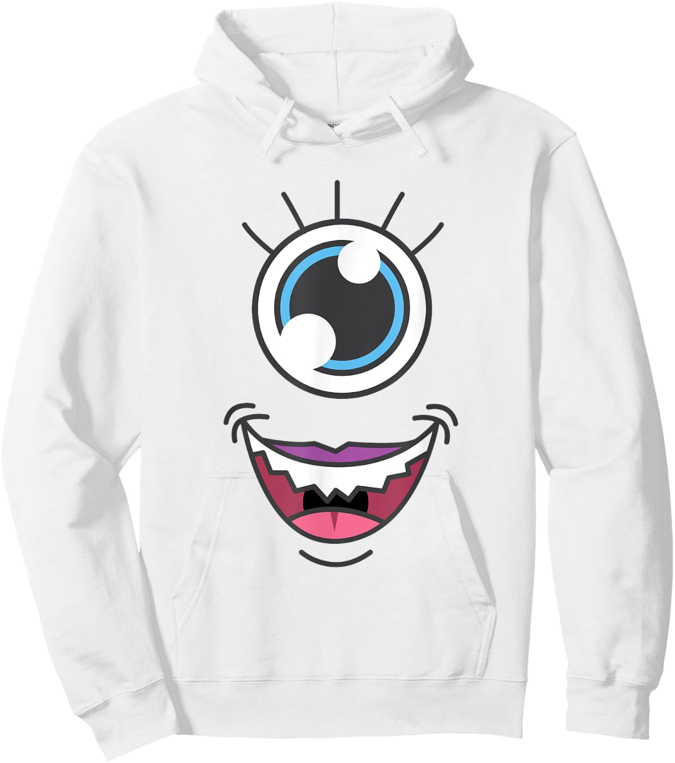 Funny Scary Monster Eyeball Face Halloween Hoodie - Hoodie | White