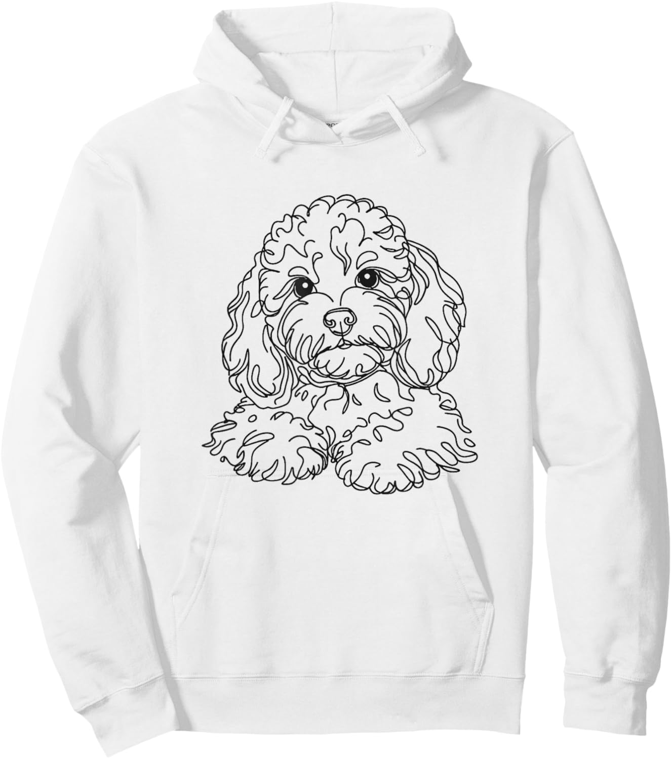 Cavapoo Dog Line Art Design Men Women Girls Kids Hoodie - Hoodie | White