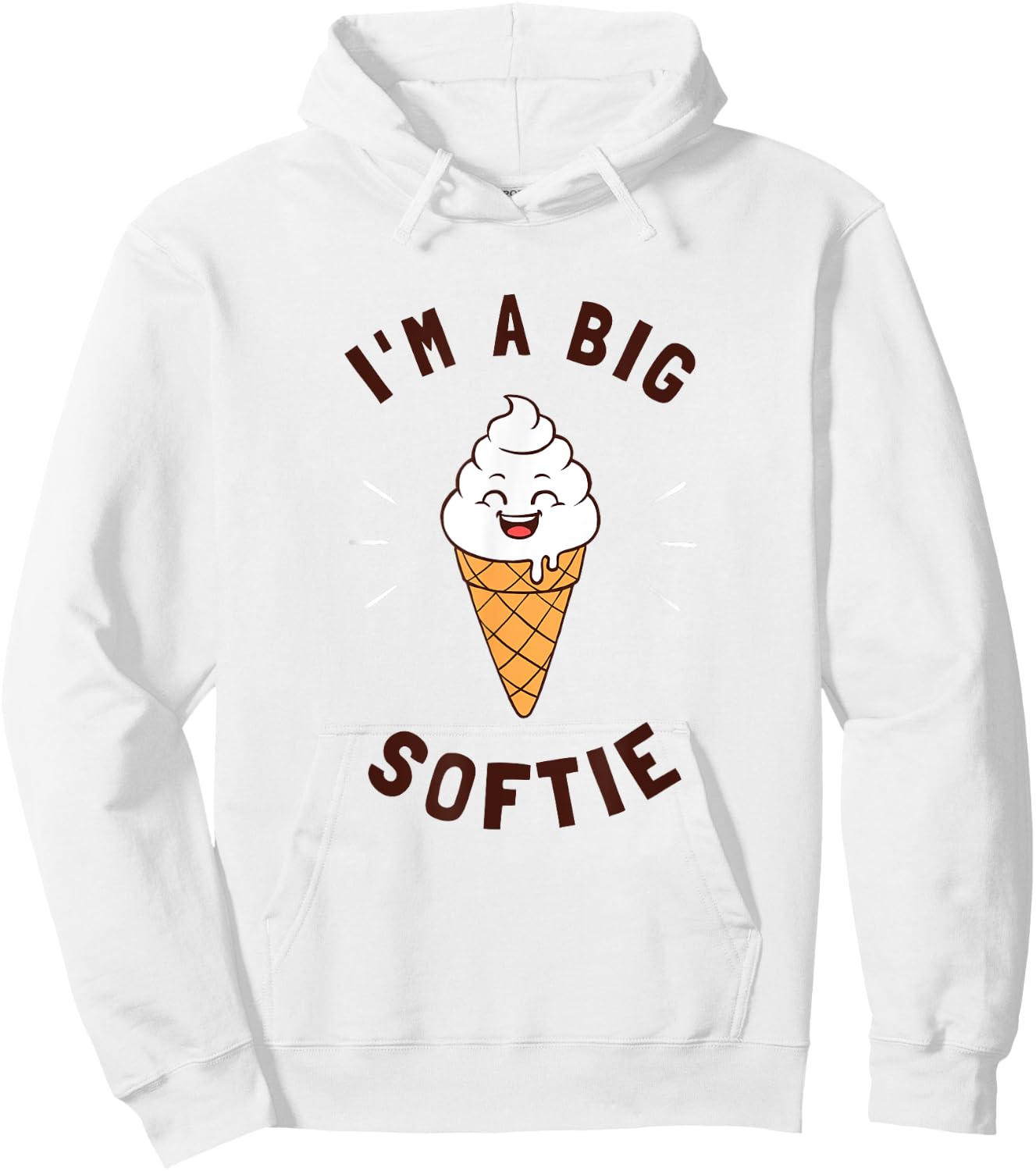 I'm A Big Softie Ice Cream Softy Funny Word Game Hoodie - Hoodie | White