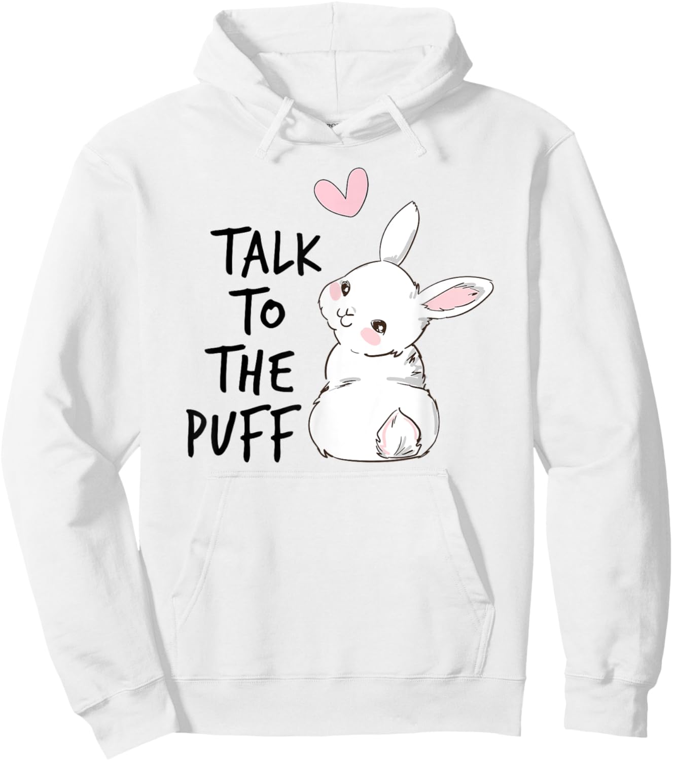 Talk To The Puff Rabbit Hoodie - Hoodie | White