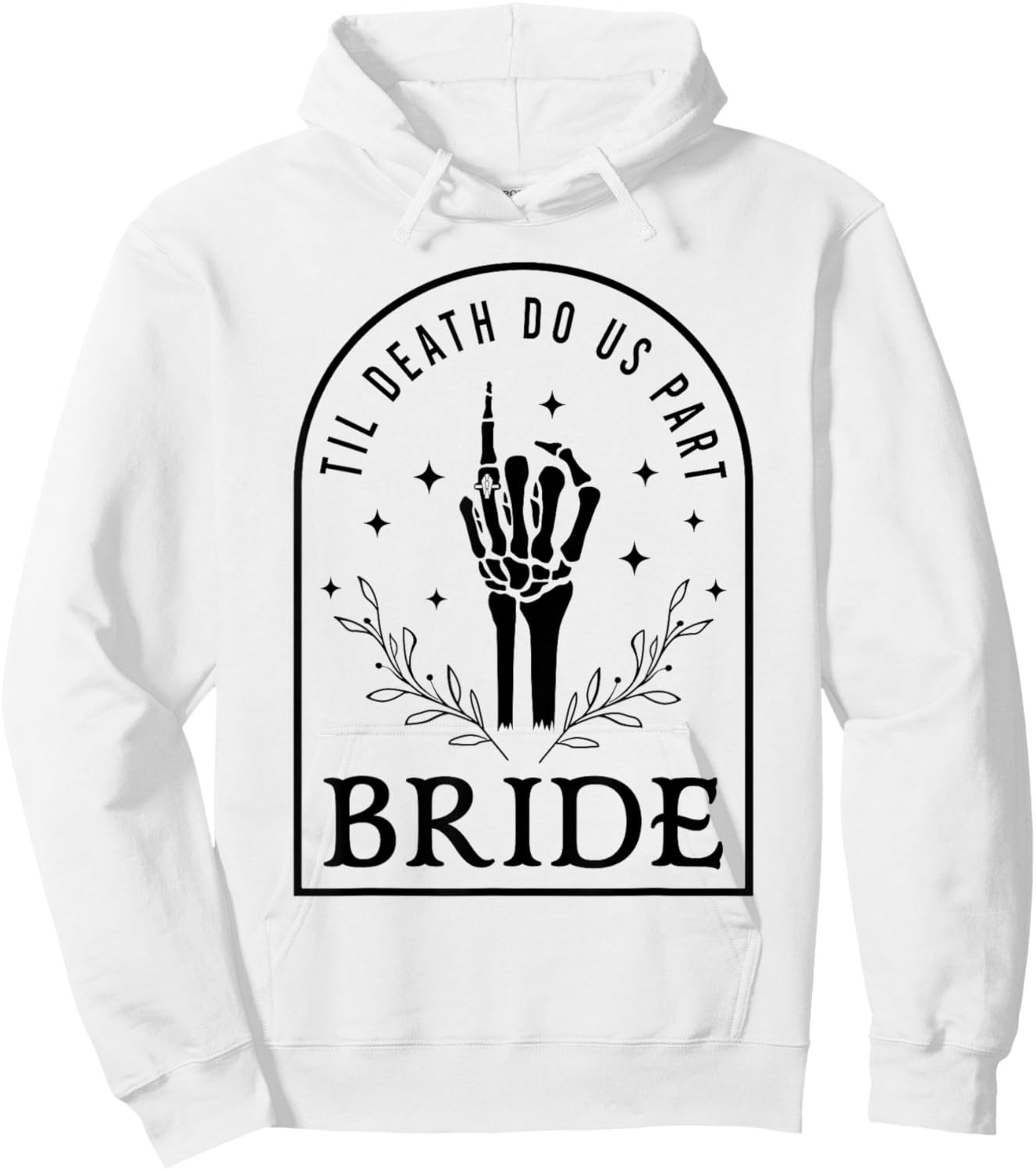 Bride Groom Skeleton Gothic Halloween Engagement Wedding Hoodie - Hoodie | White