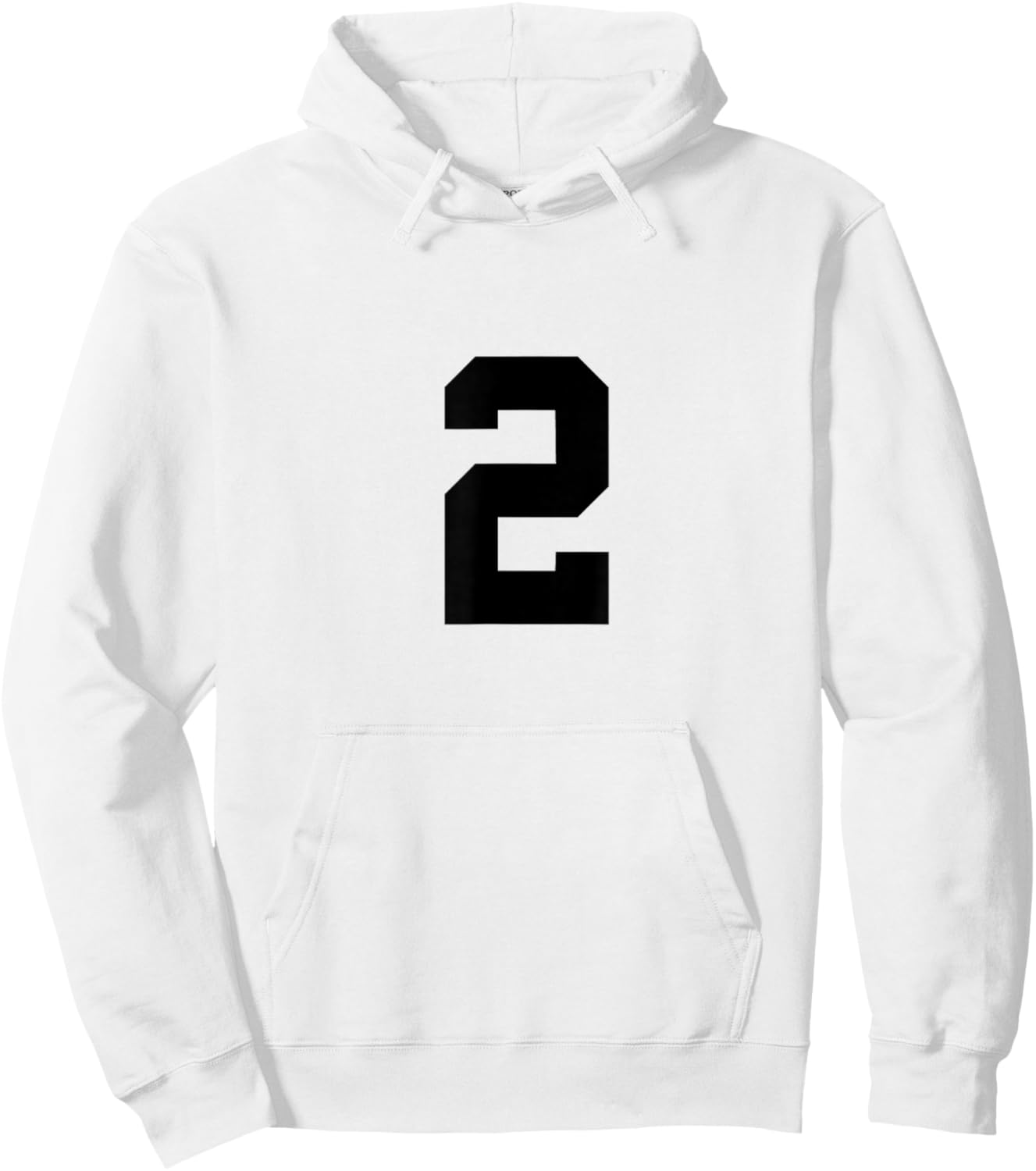 Number 2 (on Front / Back) Sports Team Jersey Number Hoodie - Hoodie | White