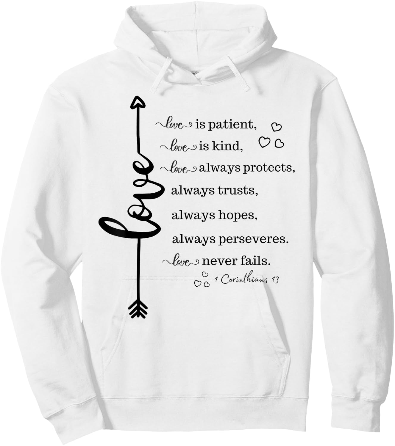Love Is Patient Love Is Kind Inspirational Christian Gift Hoodie - Hoodie | White