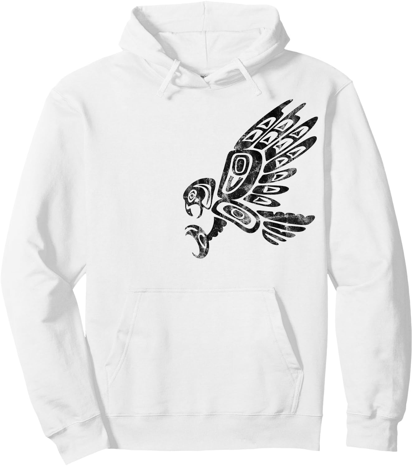 Falcon Abstract Haida Art Pacific Northwest Coast Bird Hoodie - Hoodie | White
