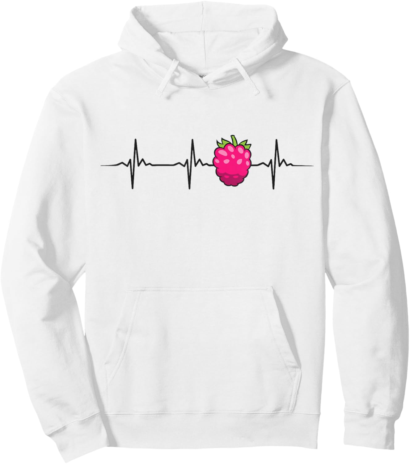 Raspberry Heartbeat Kawaii Raspberry Fruit Hoodie - Hoodie | White