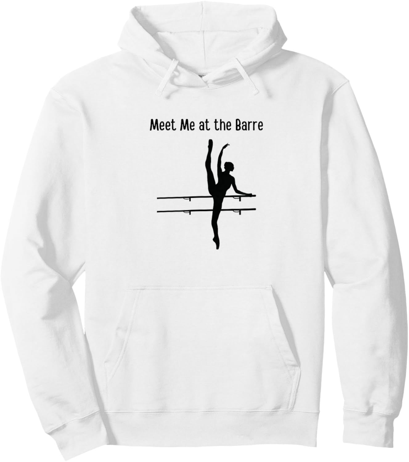 MEET ME AT THE BARRE Ballerina Ballet Barre Dancer Graphic Hoodie - Hoodie | White