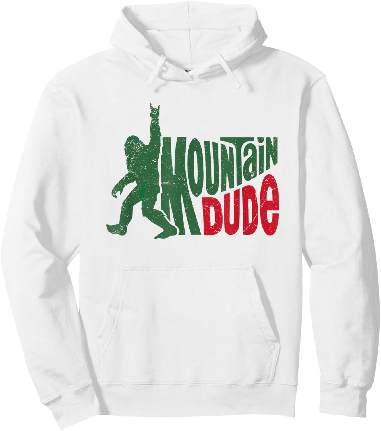 Mountain Dude Funny Bigfoot Sasquatch Hiking Hoodie - Hoodie | White