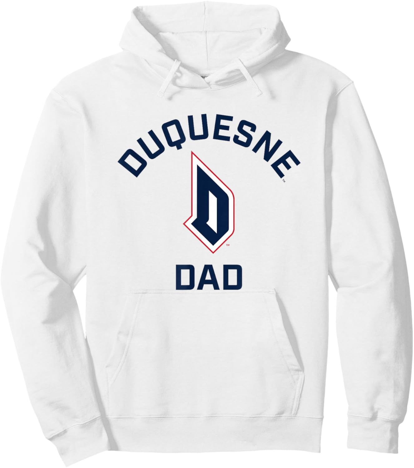 Duquesne University Dukes Arched Dad Hoodie - Hoodie | White