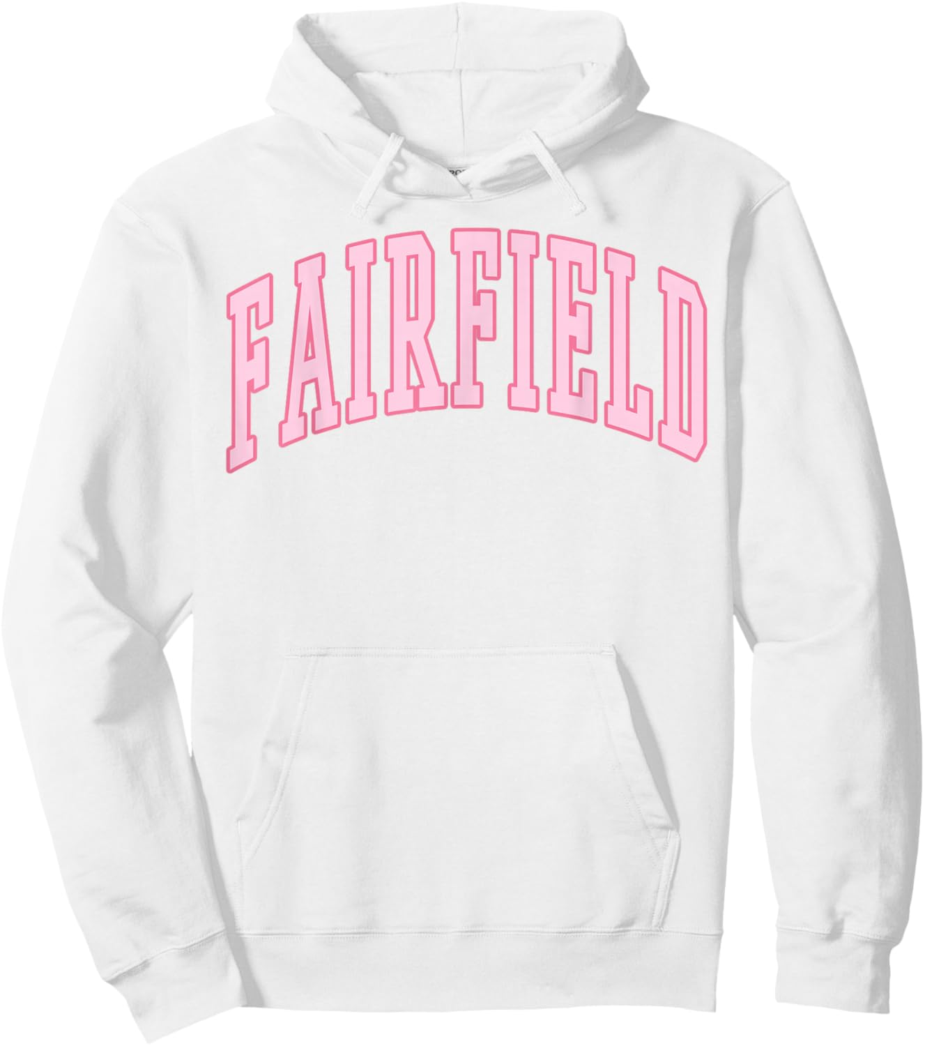 Fairfield Vintage Preppy Varsity Pink Sports Hoodie - Hoodie | White