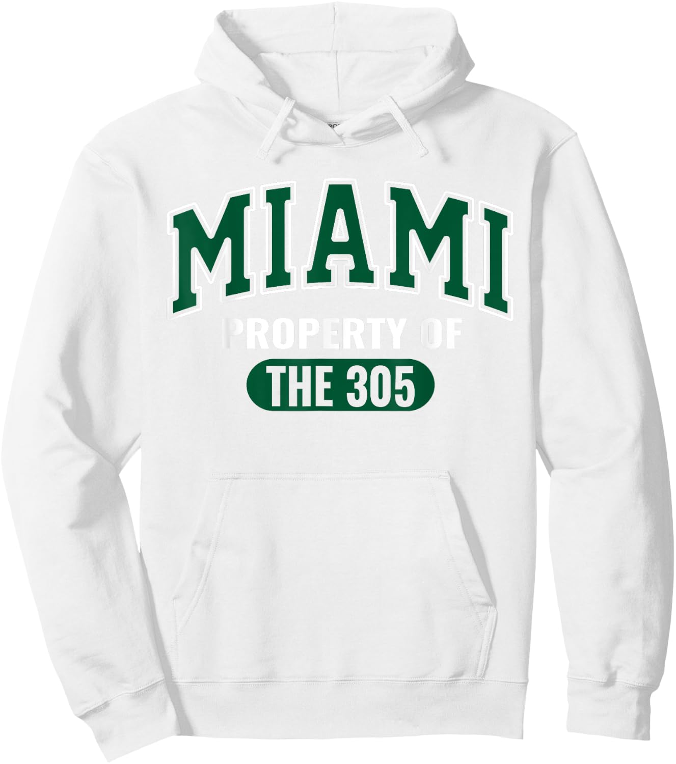 Miami 305 Clothing Iconic South Beach Urban Streetwear Hoodie - Hoodie | White
