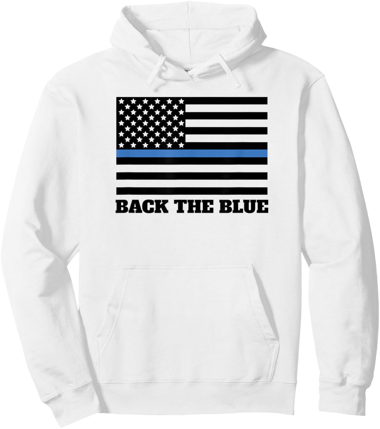 Back The Blue Police Support Thin Blue Line American Flag Hoodie - Hoodie | White