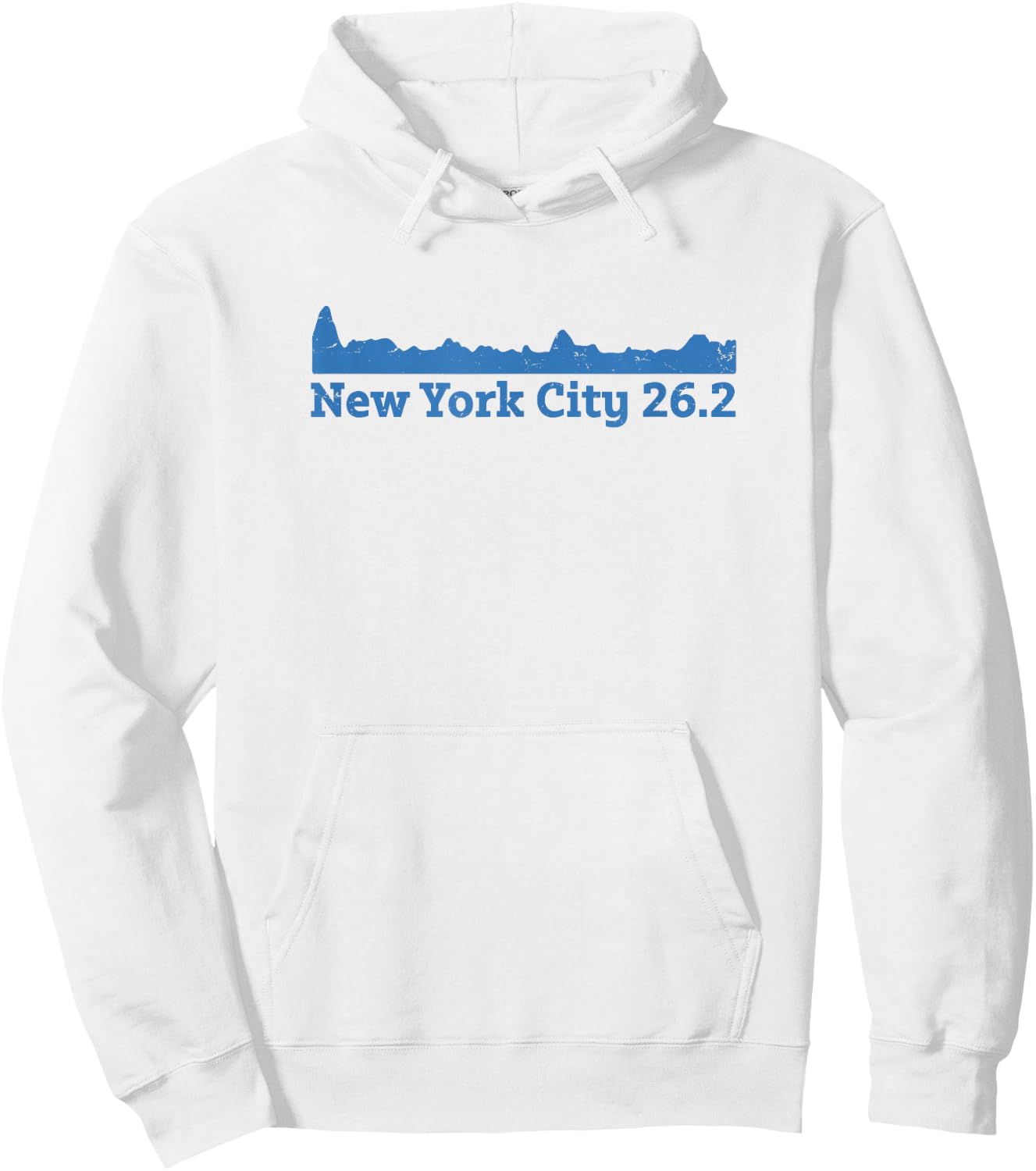 Run New York City Elevation Map 26.2 NYC T Shirt Hoodie - Hoodie | White
