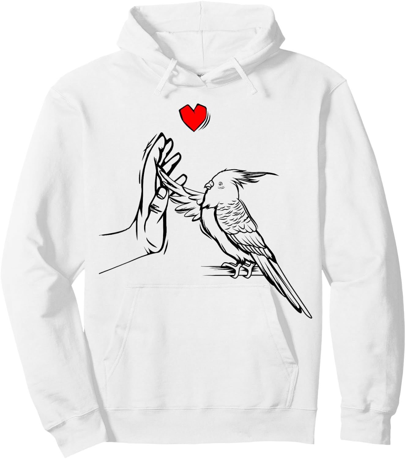 Cockatiel Love Heart Bird Parrot Hoodie - Hoodie | White