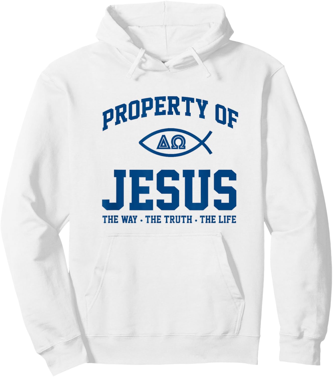 Christian Shirt - Property of Jesus Throwback Gym Hoodie - Hoodie | White