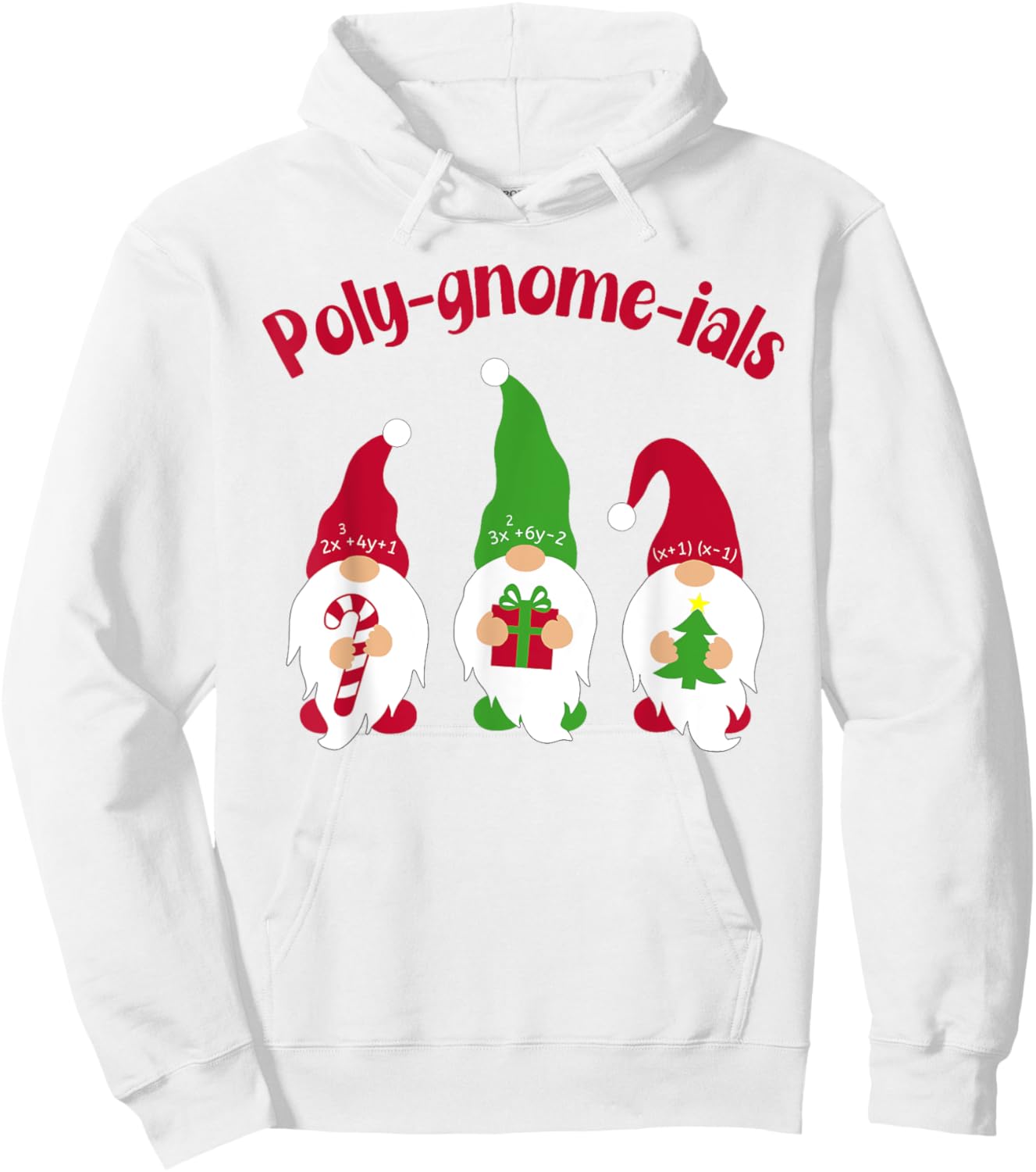 Funny Math Teacher Poly Gnome Ials Gnomes Math Pun Algebra T Hoodie - Hoodie | White