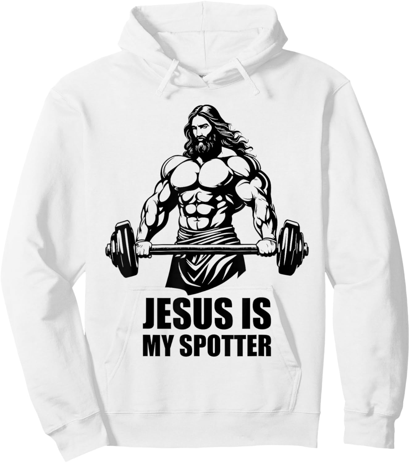 Jesus Is My Spotter in Gym Jesus Christ Christians American Hoodie - Hoodie | White