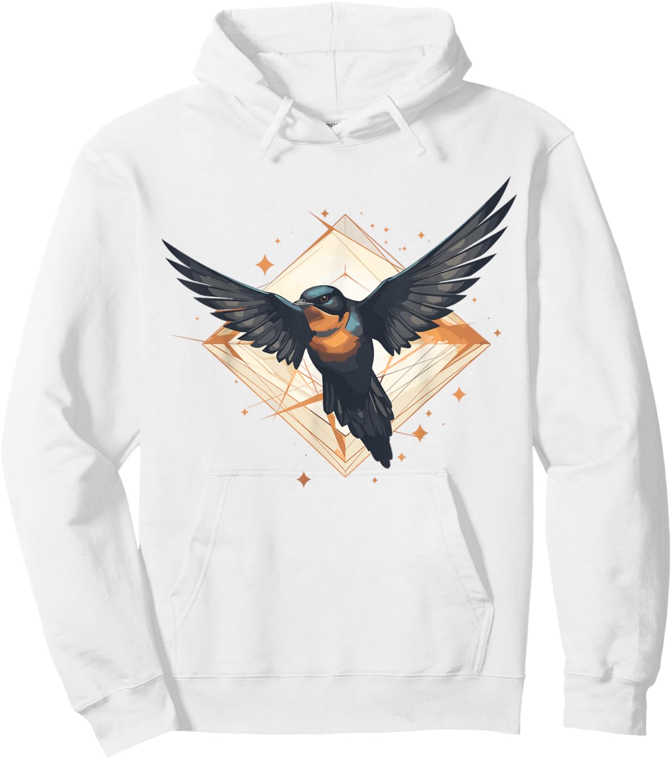 Barn Swallow Geometric Patten Art,Cute Barn Swallow Lover Hoodie - Hoodie | White