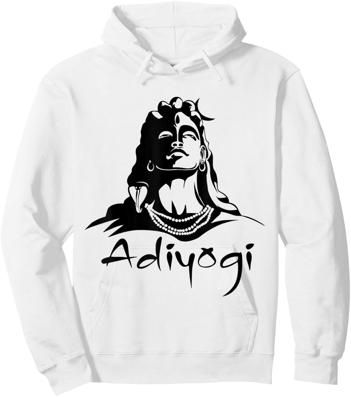 Shiva Adiyogi Meditation Design Hoodie - Hoodie | White