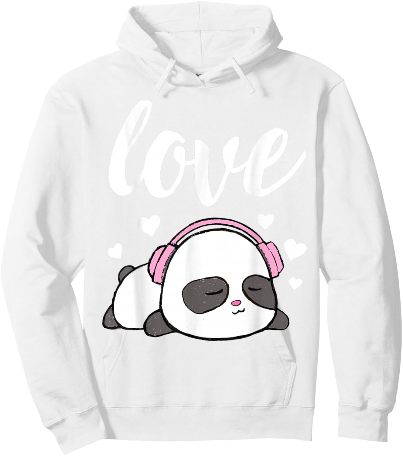 Love Valentines Cute Kawaii Panda Hearts Girls Hoodie - Hoodie | White