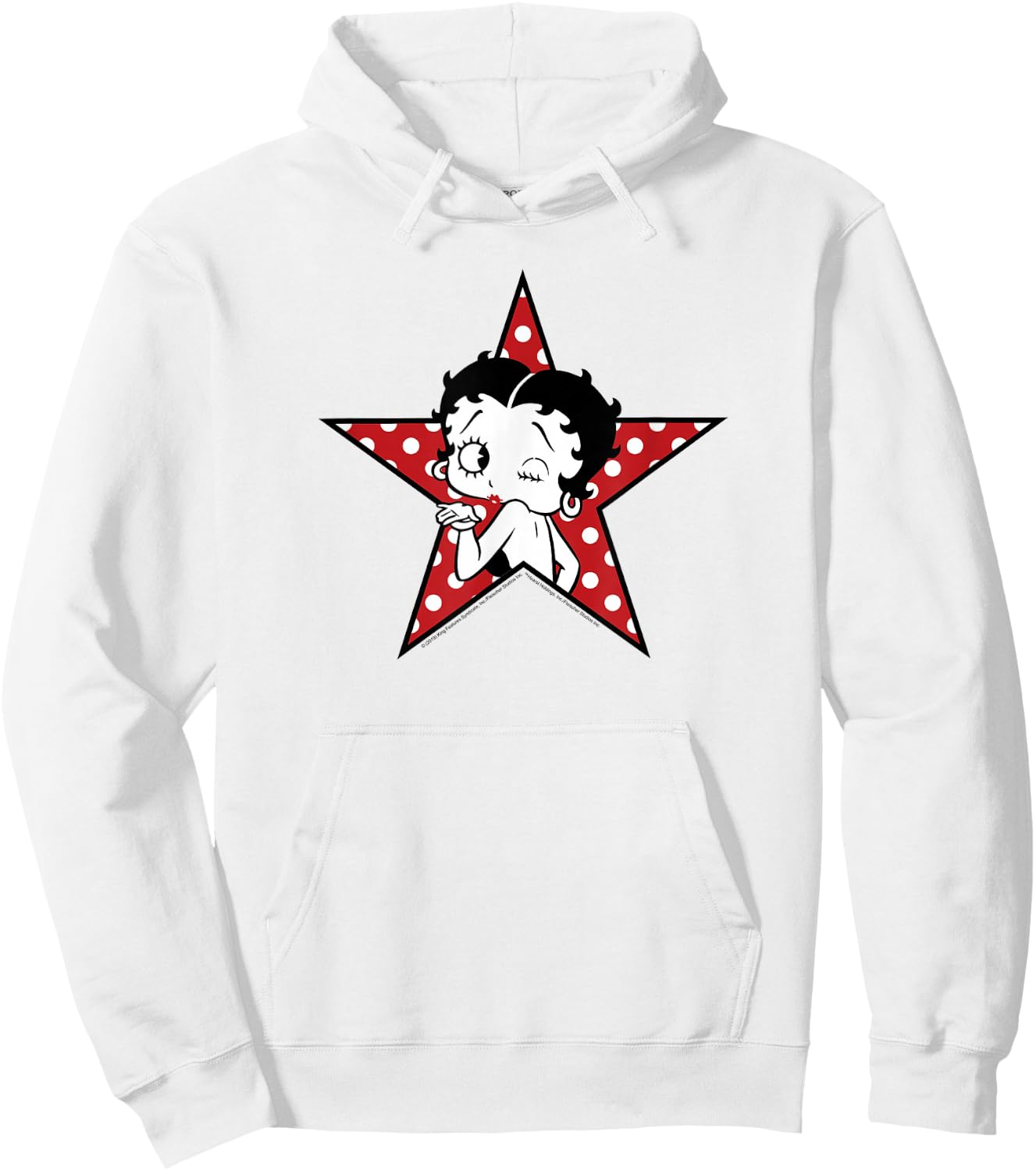 Betty Boop Betty Blowing Kiss Star Hoodie - Hoodie | White