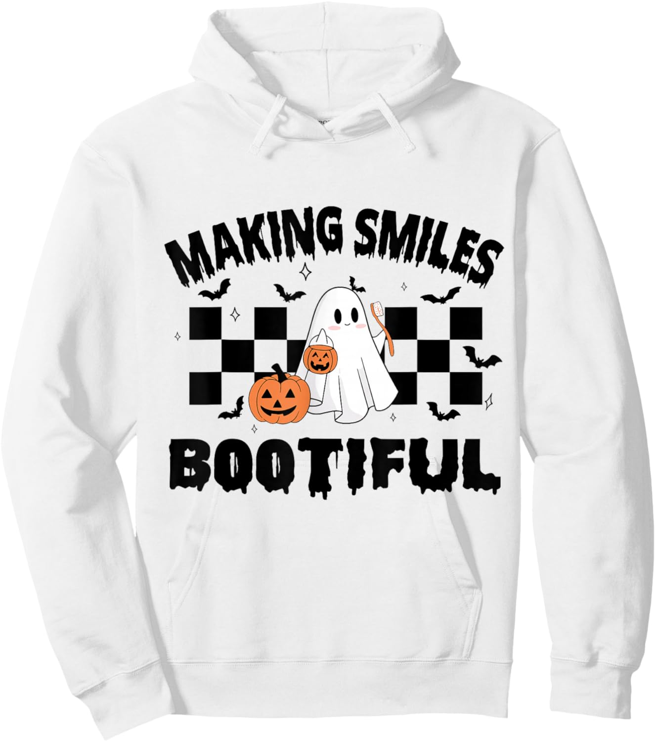 Making Smiles Bootiful Halloween Funny Ghost Dentist Dental Hoodie - Hoodie | White