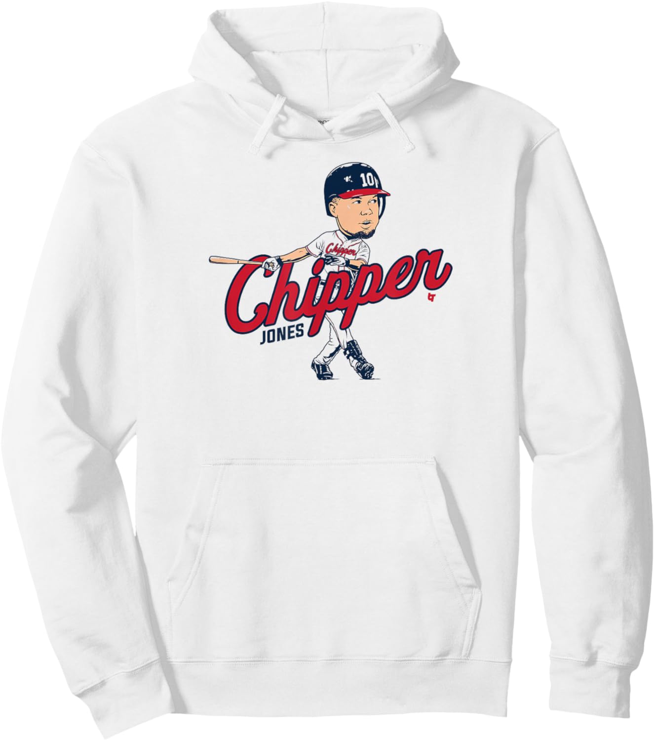 Chipper Jones - Caricature - Atlanta Baseball Hoodie - Hoodie | White