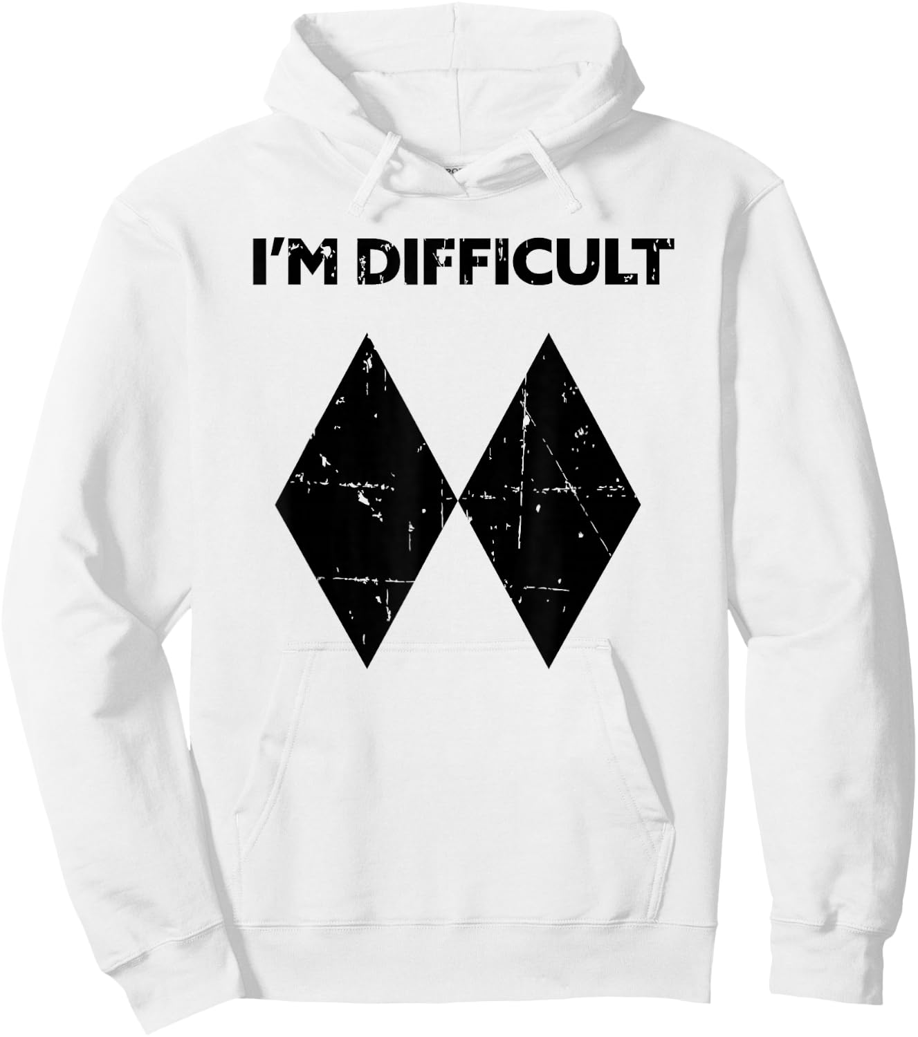 I'm Difficult Funny Double Black Diamonds Ski Snowboard Gift Hoodie - Hoodie | White