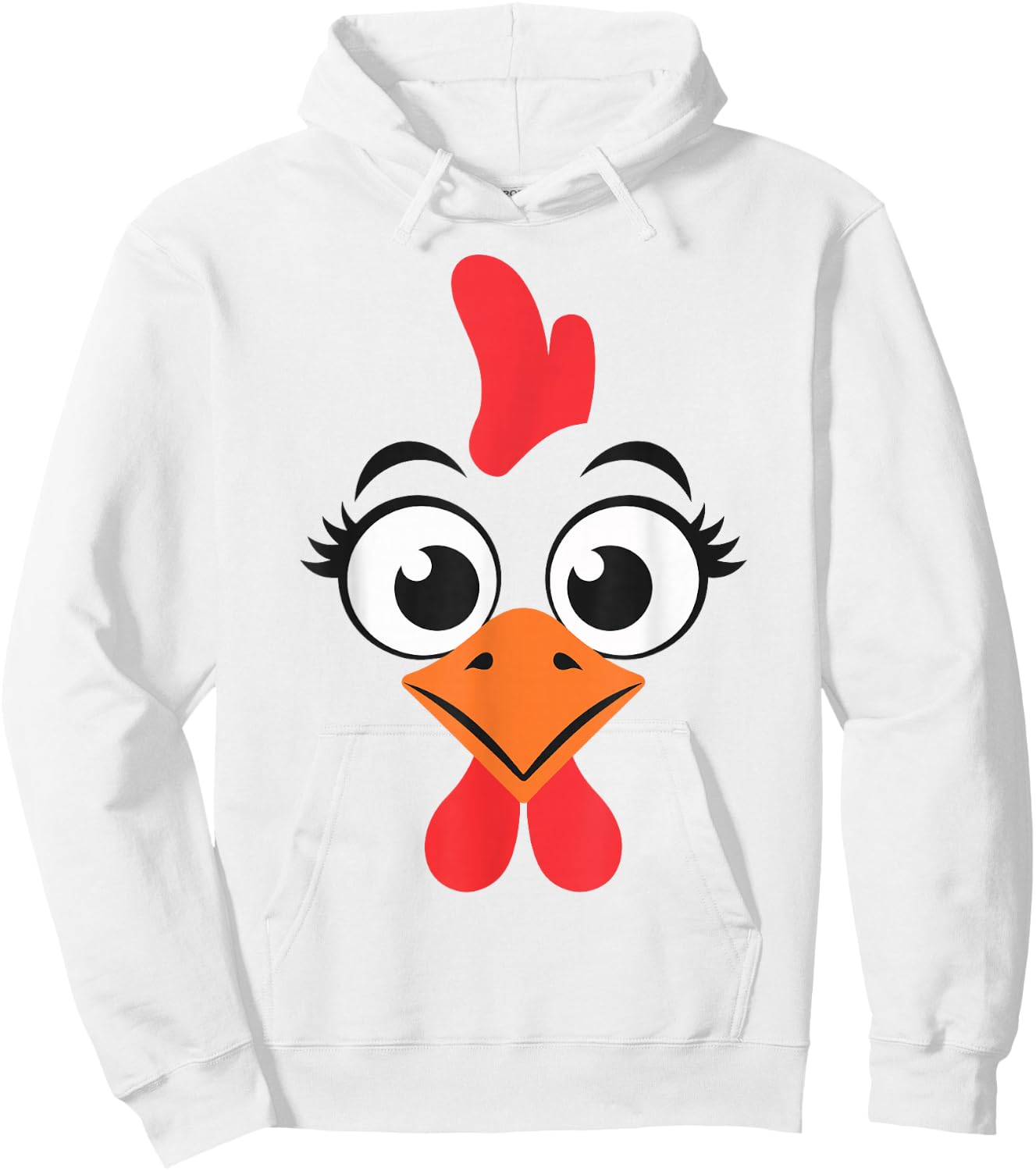Chicken Shirt Adult Kids Men Women Chicken Hen Face Costume Hoodie - Hoodie | White
