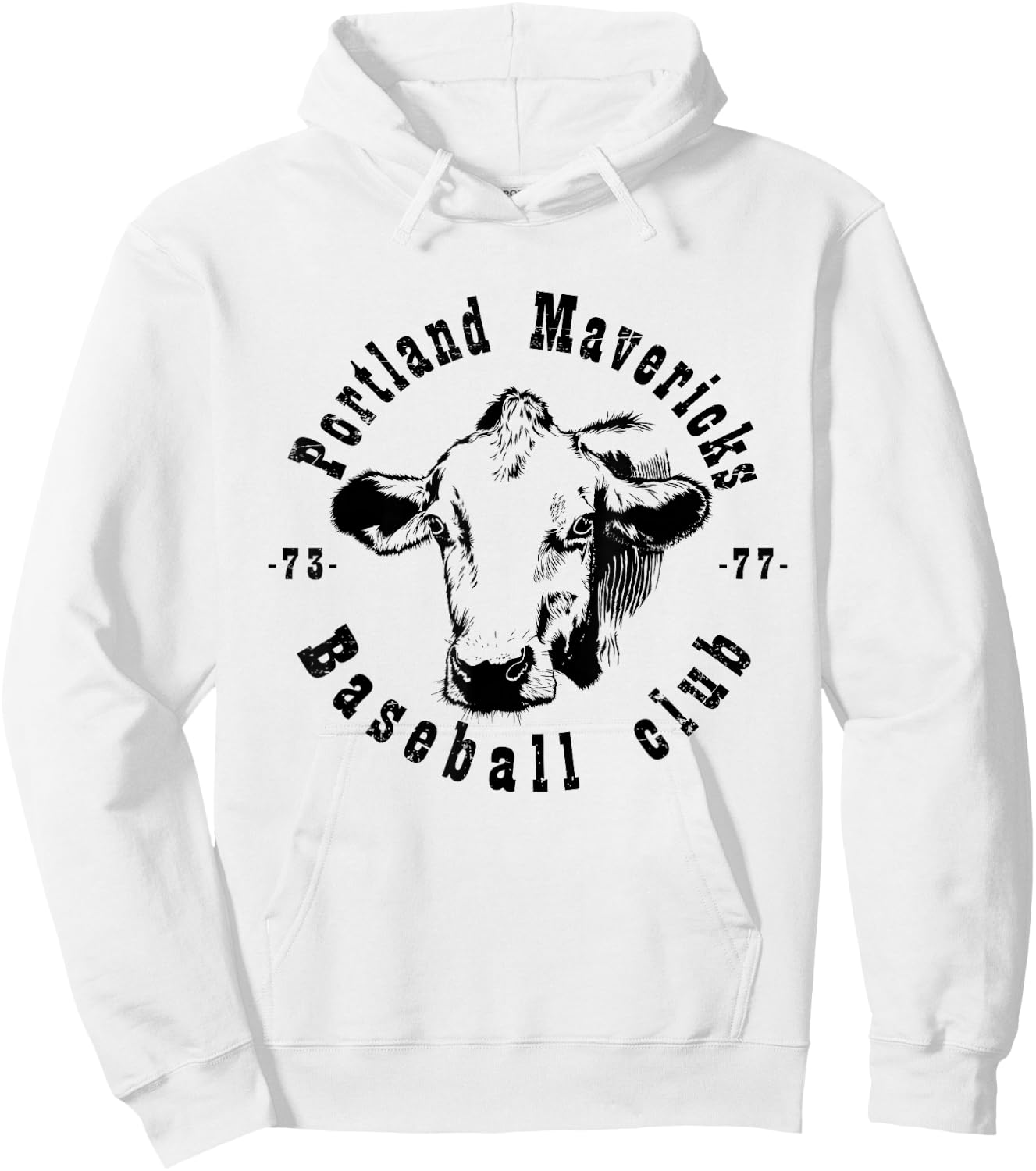 Portland T Shirt Cows Mavericks Baseball Vintage For Hoodie - Hoodie | White