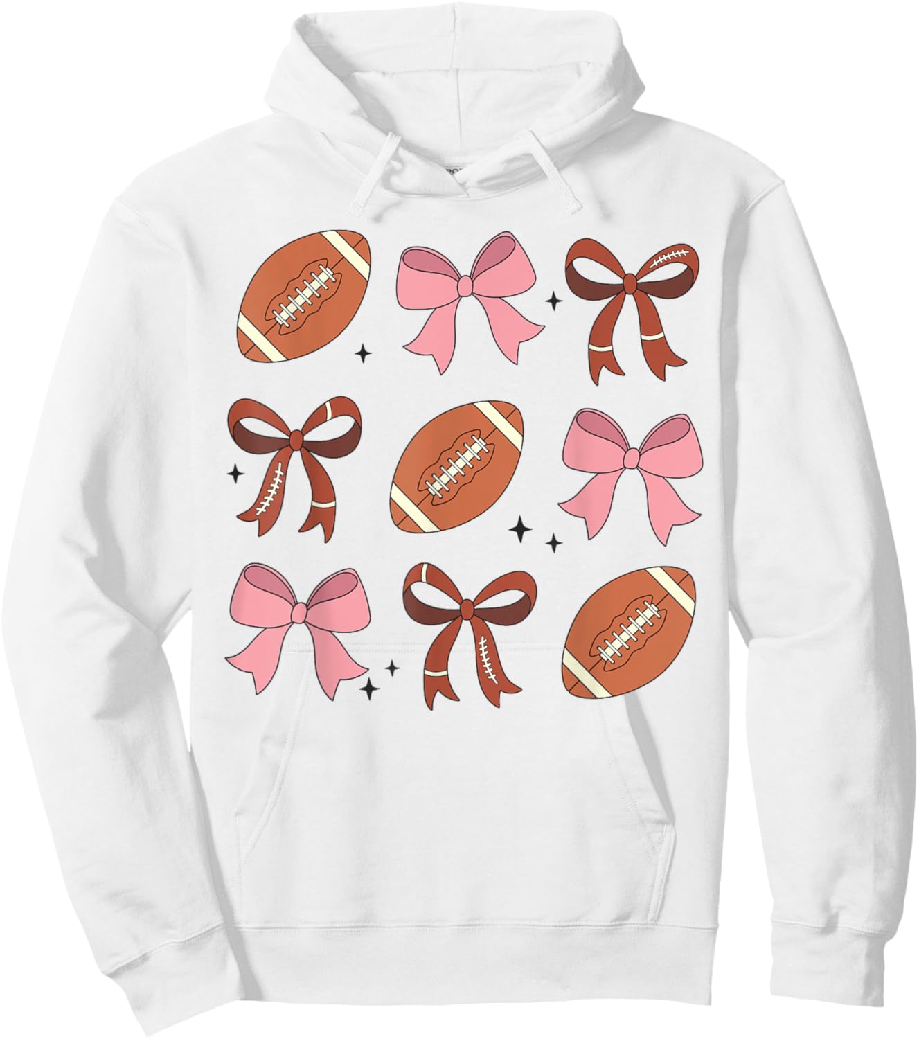 Vintage Football Coquette Pink Girls Sport Hoodie - Hoodie | White