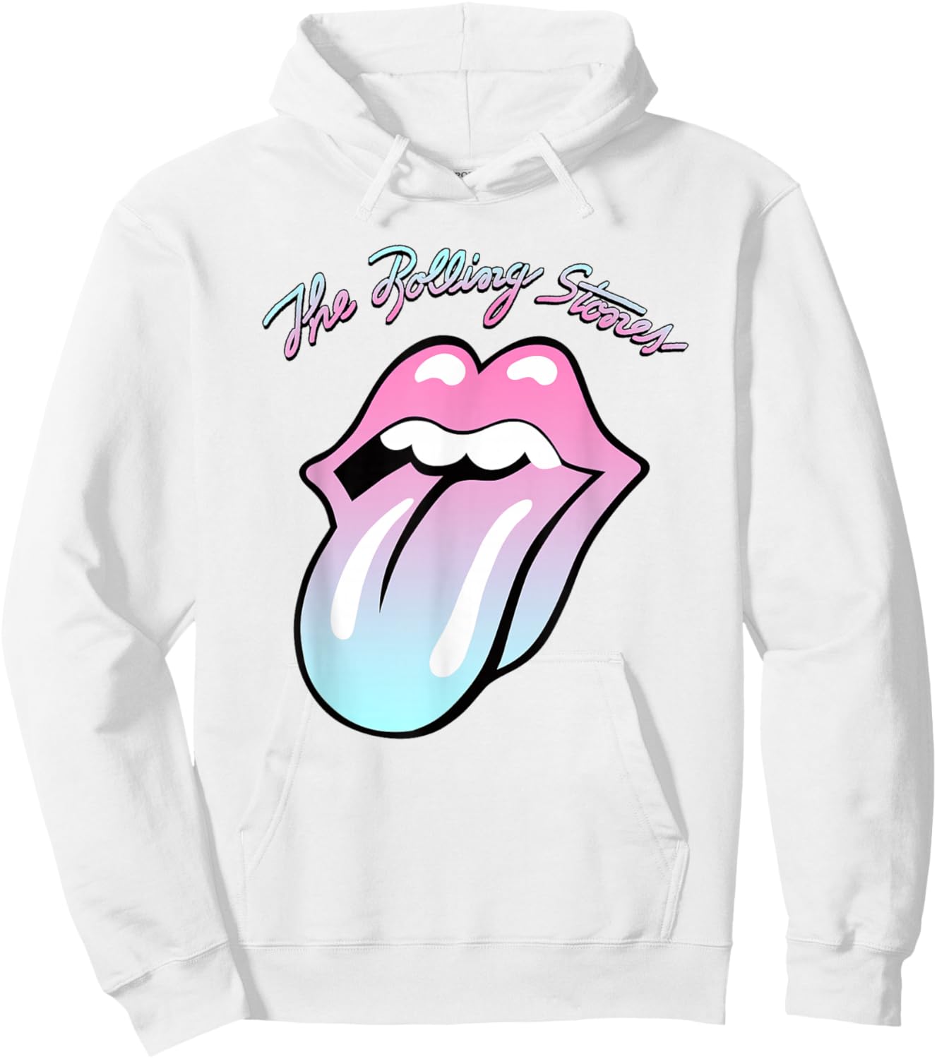 Official Rolling Stones Gradient Tongue Hoodie - Hoodie | White