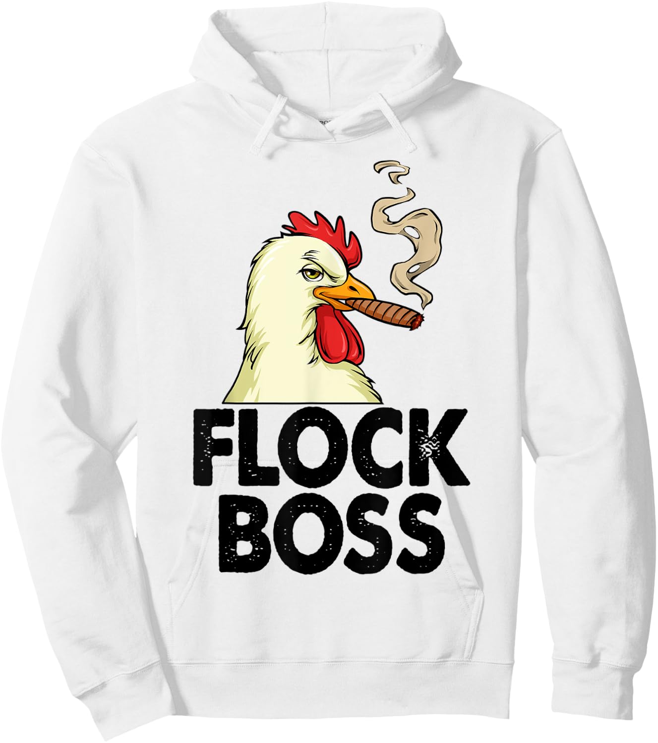 Funny White Smoking Chicken Shirt Flock Boss Women Hoodie - Hoodie | White