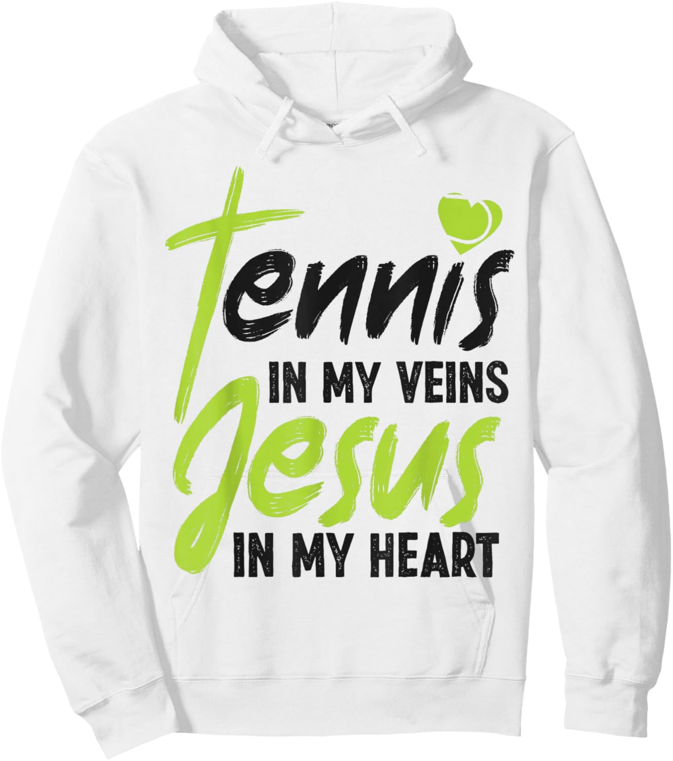 Funny Tennis Player Racket Jesus Faith Christian Tennis In Hoodie - Hoodie | White