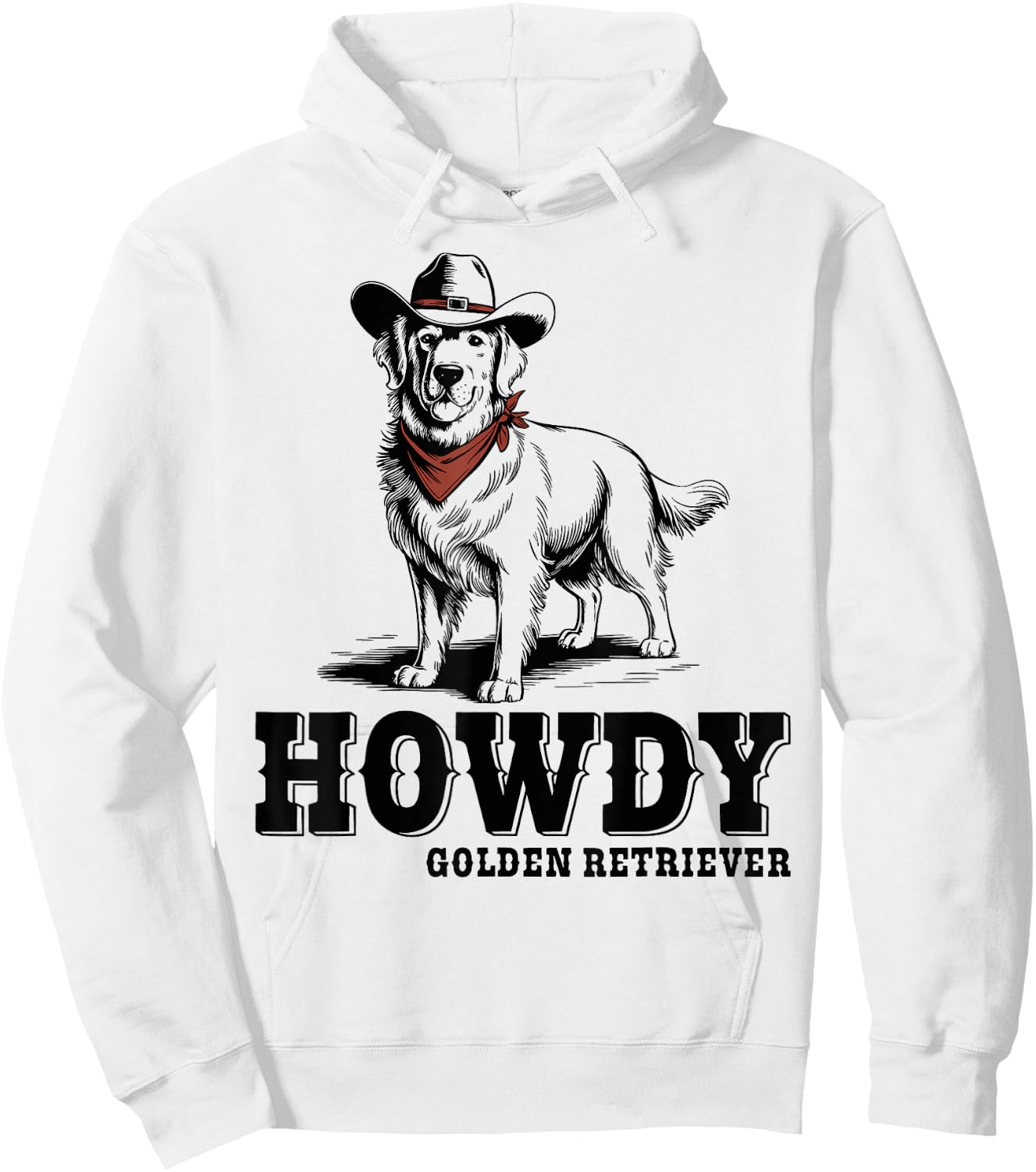 Howdy Golden Retriever Cowboy Vintage Dog Lovers Hoodie - Hoodie | White