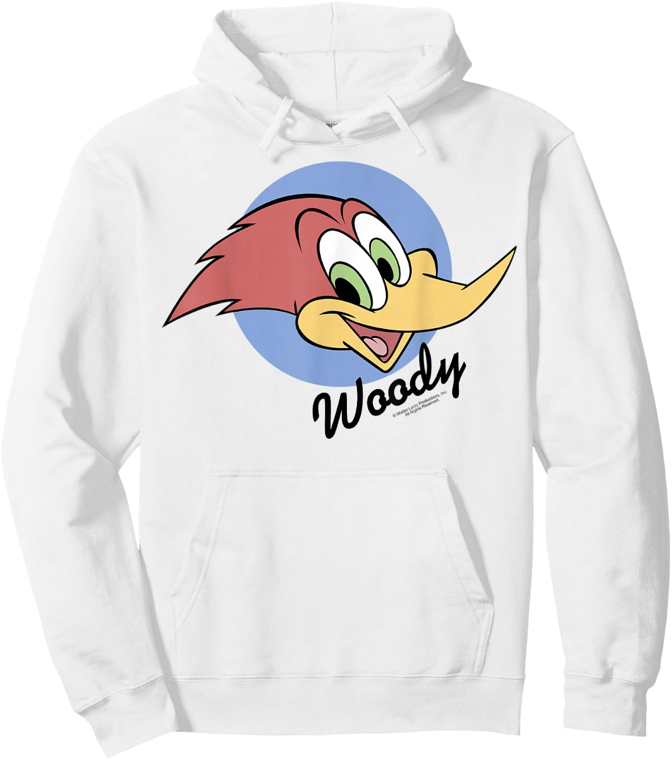 Woody Woodpecker Bold Circle Face Portrait Hoodie - Hoodie | White