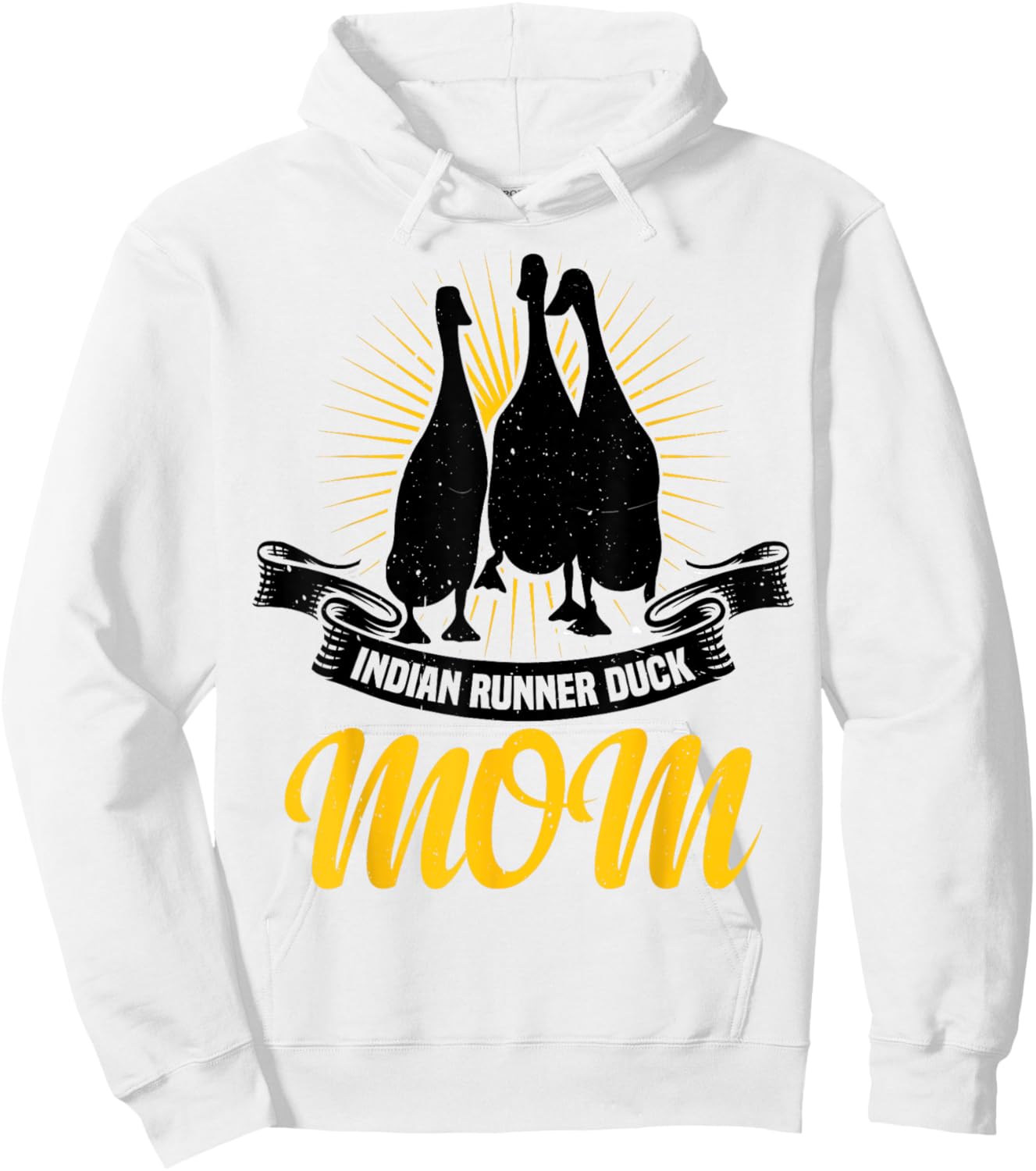 Running Duck Indian Runner Duck Ducklings - White, Small, Short Sleeve, , Classic Fit, Animal Print, Casual Vacation Hoodie - Hoodie | White