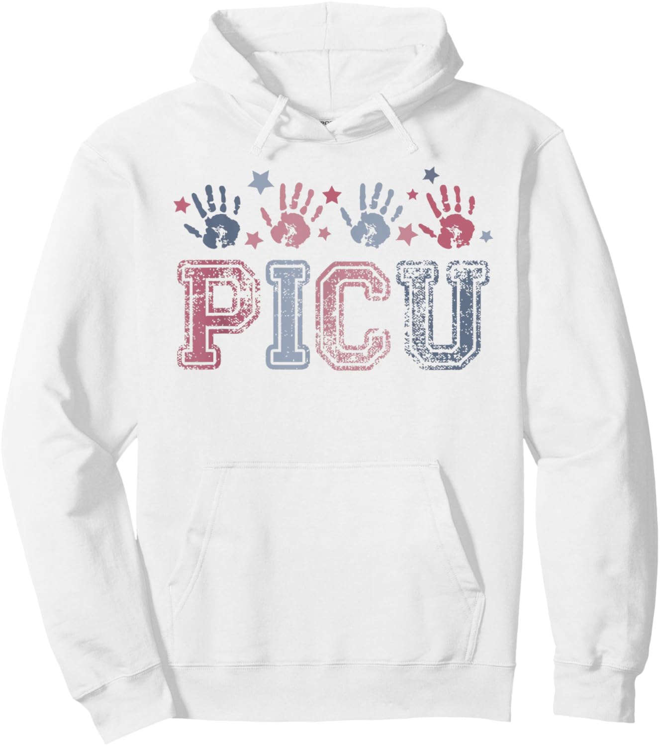 PICU nurse Vintage Patriotic Peds ICU Nurse 4th of July Hoodie - Hoodie | White