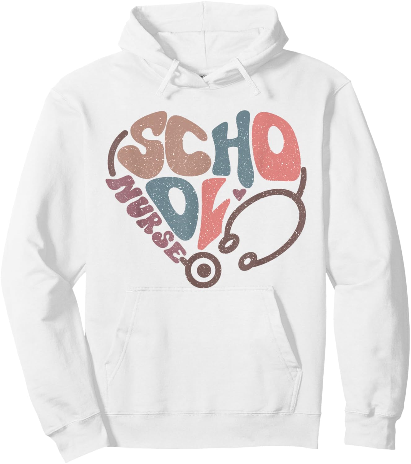 Groovy School Nurse Stethoscope Heart Nursing Nurse Day Week Hoodie - Hoodie | White