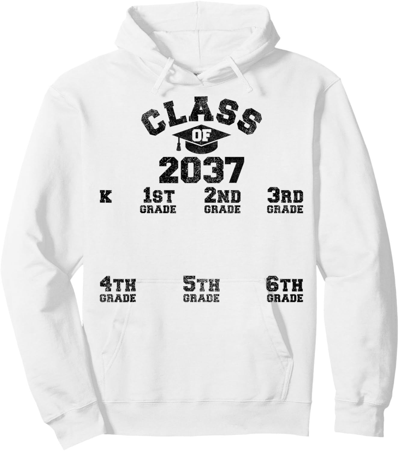 Class Of 2037 Handprint Shirt, Grow With Me Kindergarten Kid Hoodie - Hoodie | White