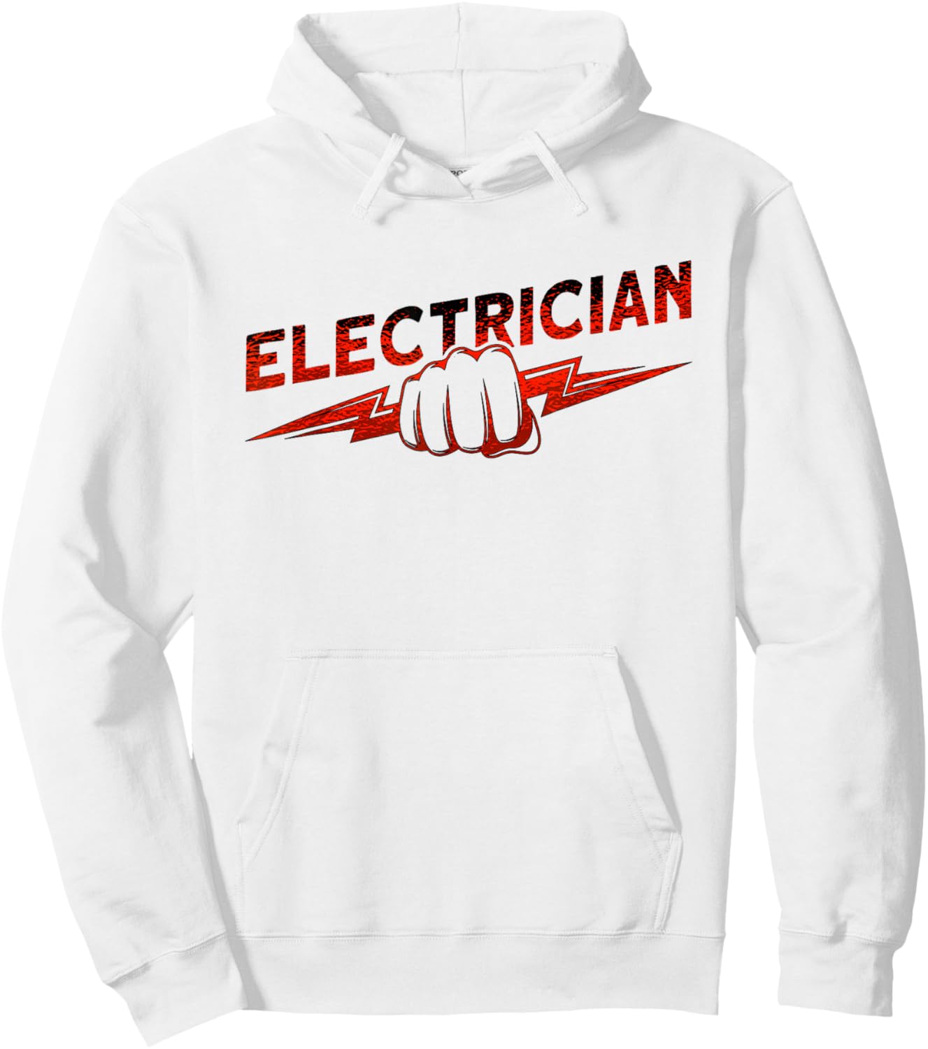 Funny Electrical Worker Skull USA Flag Electrician Hoodie - Hoodie | White
