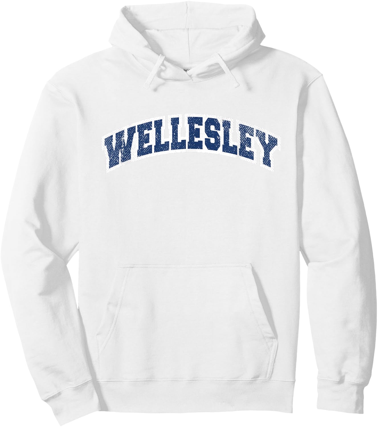 Wellesley Massachusetts Varsity Style Vintage Hoodie - Hoodie | White