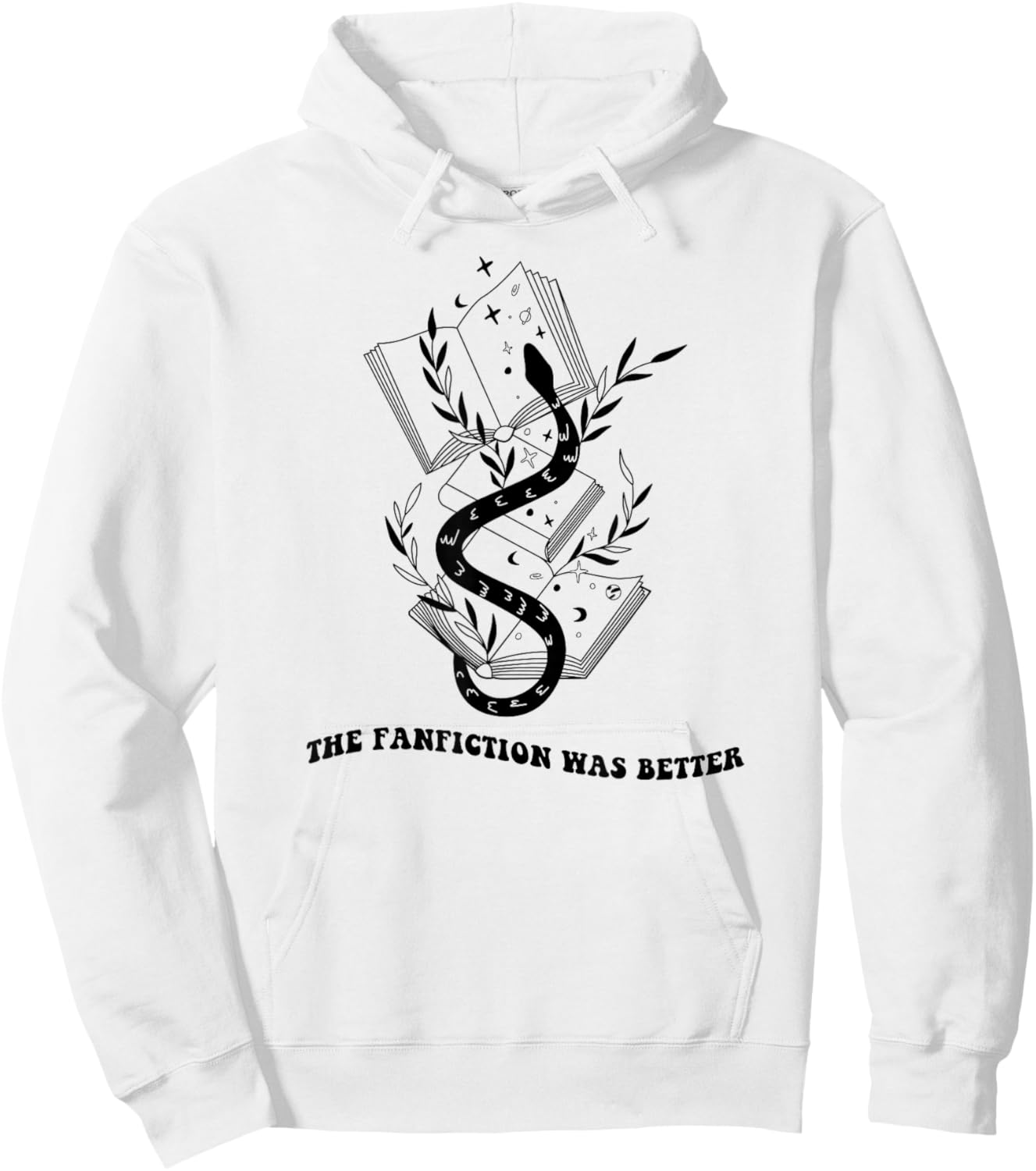 The Fanfiction Was Better Boho Snake and Moon Writer Reading Hoodie - Hoodie | White