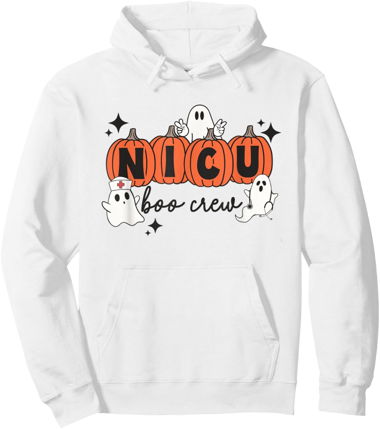 Halloween NICU Boo Crew NICU Nurse Squad Hospital Party Hoodie - Hoodie | White