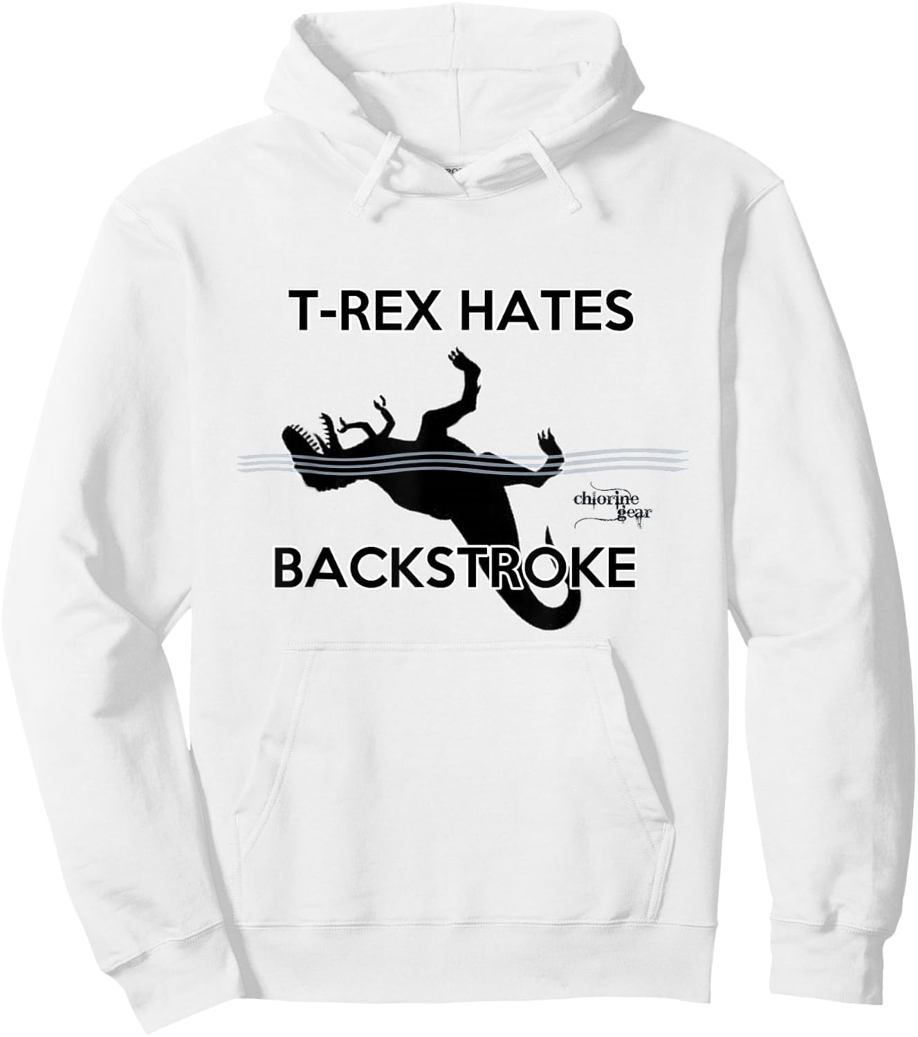 T-Rex Hates Backstroke Basic Hoodie - Hoodie | White