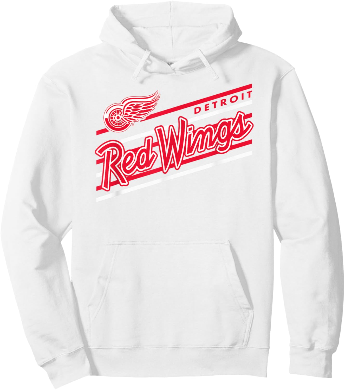 Detroit Red Wings Retro Performer Gray Officially Licensed Hoodie - Hoodie | White