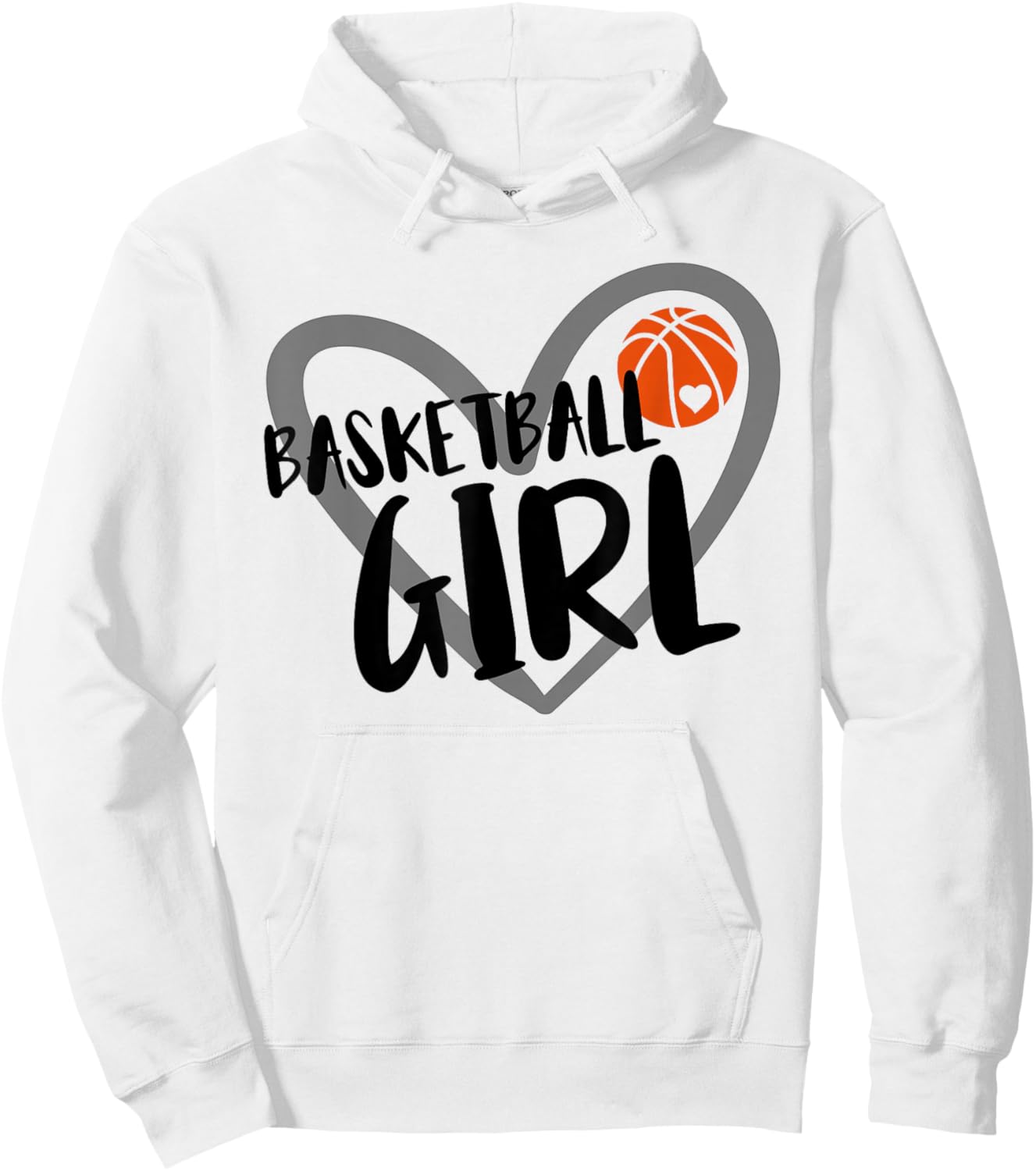 Basketball Girl Heart Hoodie - Hoodie | White